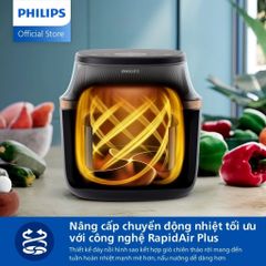 Nồi Chiên Không Dầu Philips NA332/00 6.2L - Công Nghệ RapidAir Plus, Chiên Giòn Ngon & Bảo Hành 2 Năm, Đồ Gia Dụng Nhà Bếp Thông Minh
