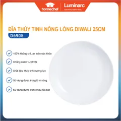 Đĩa thủy tinh Luminarc Diwali 25cm - Nông lòng đựng thực phẩm an toàn, dễ vệ sinh, thiết kế hiện đại từ Pháp