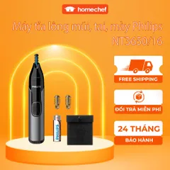 Máy tỉa lông mũi, tai, lông mày Philips NT3650 - Công nghệ PrecisionTrim, chống nước, dễ vệ sinh, sử dụng pin AA tiện lợi