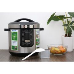 Nồi áp suất điện tử Philips HD2237 6L 1300W - Thiết kế hiện đại, chế độ nấu đa dạng, giữ nhiệt 24h, bảo hành 2 năm