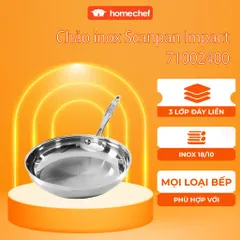 Chảo Inox Cao Cấp Scanpan Impact 24cm, Đáy 3 Lớp, Chống Dính An Toàn, Dùng Bếp Từ & Máy Rửa Bát, Sang Trọng & Tiết Kiệm Năng Lượng