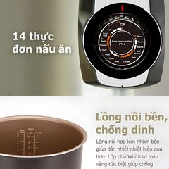Nồi áp suất cơ Philips HD2103 - Dung tích 5L, 900W, menu nấu đa dạng, bảo hành 2 năm, món ăn nhanh gọn tiện lợi cho gia đình