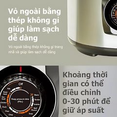 Nồi áp suất cơ Philips HD2103 - Dung tích 5L, 900W, menu nấu đa dạng, bảo hành 2 năm, món ăn nhanh gọn tiện lợi cho gia đình