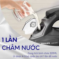 Bàn ủi hơi nước cầm tay Philips DST5040 - Công suất 2600W, mặt đế chống xước, bảo hành 2 năm - Hàng chính hãng, dễ sử dụng.