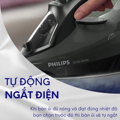 Bàn ủi hơi nước cầm tay Philips DST5040 - Công suất 2600W, mặt đế chống xước, bảo hành 2 năm - Hàng chính hãng, dễ sử dụng.