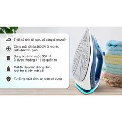 Bàn ủi hơi nước cầm tay Philips DST3040 - Công suất 2600W, phun hơi tự động, dung tích 300ml, bảo hành 2 năm, ủi nhanh và hiệu quả.