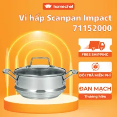 Xửng hấp inox 304 Scanpan Impact 1.3L - Vỉ hấp kèm nắp kính, sử dụng cho nồi 16/18/20cm, an toàn cho sức khỏe, hàng chính hãng