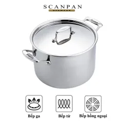 Nồi Inox 5 Lớp Scanpan Fusion 24cm 7.2L Cao Cấp - Chịu Nhiệt Tốt, Dùng Được Trên Mọi Loại Bếp, Dễ Vệ Sinh, Dành Cho Đam Mê Nấu Nướng
