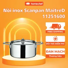 Nồi inox 3 lớp Scanpan Maitre'D 16cm - Đáy liền, dùng bếp từ, máy rửa bát, chất lượng châu Âu, hàng chính hãng