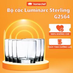 Bộ 6 cốc thủy tinh thấp Luminarc Sterling 30cl - Dụng cụ bếp an toàn, hiện đại, thiết kế tinh tế Pháp