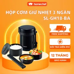 Hộp Cơm Giữ Nhiệt Zojirushi SL-GH18-BA 1.27L – Giữ Nóng Lên Đến 6 Tiếng, Thiết Kế 3 Ngăn Tiện Lợi