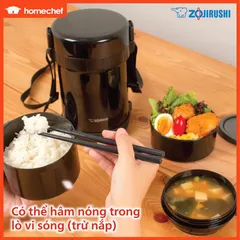 Hộp Cơm Giữ Nhiệt Zojirushi SL-GH18-BA 1.27L – Giữ Nóng Lên Đến 6 Tiếng, Thiết Kế 3 Ngăn Tiện Lợi
