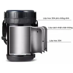 Hộp Cơm Giữ Nhiệt Zojirushi SL-GH18-BA 1.27L – Giữ Nóng Lên Đến 6 Tiếng, Thiết Kế 3 Ngăn Tiện Lợi