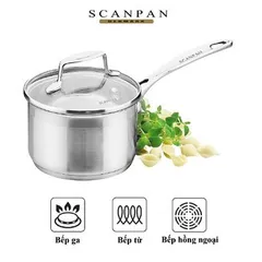 Nồi inox 304 Scanpan Impact 1.8L 16cm - Được thiết kế cho bếp từ, máy rửa bát, truyền nhiệt nhanh, chống xước, an toàn và hiện đại