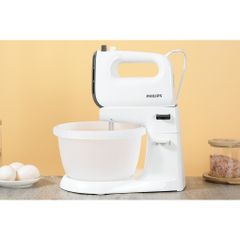 Máy đánh trứng 2in1 cầm tay và để bàn Philips HR3745 - Dung tích 3L, công suất 450W, bảo hành 2 năm, trộn bột hiệu quả với động cơ mạnh mẽ
