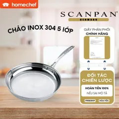 Chảo Inox 5 Lớp Scanpan Fusion5 - Đáy Liền Nguyên Khối, Công Nghệ Tiết Kiệm Năng Lượng Dùng Bếp Từ, Dễ Dàng Vệ Sinh74002400