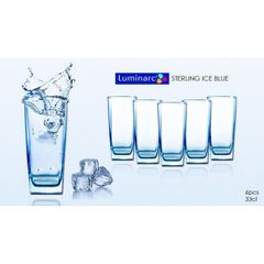 Bộ cốc thủy tinh Luminarc Sterling 300ml - 6 chiếc, an toàn, không bám mùi, thiết kế hiện đại, hoàn hảo cho bếp và biếu tặng.