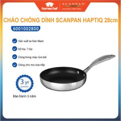 Chảo chống dính Scanpan HaptiQ 28cm cao cấp, dùng bếp từ, lớp Stratanium+ bền đẹp, bảo hành 3 năm, hàng chính hãng Đan Mạch