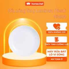 Bộ 6 Đĩa Thủy Tinh Luminarc Diwali 27cm - Hàng Chính Hãng, Dùng Lò Vi Sóng, Máy Rửa Bát, Sang Trọng, Tiện Lợi