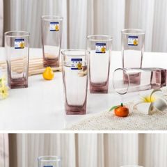 Bộ cốc uống nước thủy tinh Luminarc Sterling 6 chi tiết màu hồng 330ml - An toàn, bền màu, phong cách hiện đại cho không gian bếp