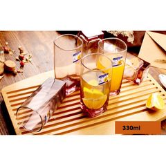 Bộ cốc uống nước thủy tinh Luminarc Sterling 6 chi tiết màu hồng 330ml - An toàn, bền màu, phong cách hiện đại cho không gian bếp