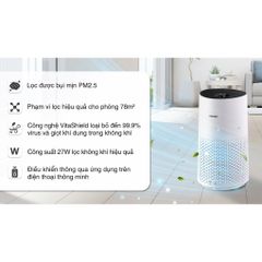Máy Lọc Không Khí Philips AC1715 - Diện Tích 78m2, Kết Nối Wifi, Bộ Lọc HEPA 99.97%, Bảo Hành 2 Năm - Thiết Bị Gia Dụng Chính Hãng