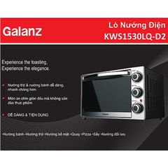 Lò Nướng Điện Galanz KWS1530LQ-D2 30L 1500W - Sang Trọng, Đối Lưu, Nướng Xiên Quay, Bảo Hành 1 Năm