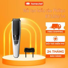 Máy Tạo Kiểu Râu Philips BT3206/14 - Máy Tỉa Râu Đa Năng Lưỡi Thép Không Gỉ, Pin 45 Phút, Bảo Vệ Da - Hàng Chính Hãng