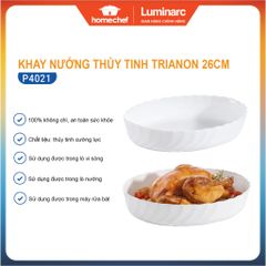 Khay Nướng Thủy Tinh Luminarc Smart Cuisine Trianon 26cm - Chịu Nhiệt Tốt, Dùng Lò Nướng, Lò Vi Sóng, An Toàn Cho Sức Khỏe