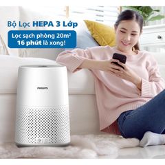Máy Lọc Không Khí Philips AC0850/20 - Wifi, Diện Tích 49m2, 99,9% Vi-rút, Bảo Hành 2 Năm, Cảm Biến Thông Minh, Tiết Kiệm Năng Lượng