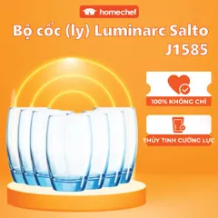 Bộ 6 cốc uống nước thủy tinh Luminarc 350ml - An toàn, chống xước, bền màu, thiết kế hiện đại, lý tưởng cho không gian bếp