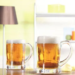 Bộ 6 cốc bia Luminarc Benidorm 450ml có quai - Thủy tinh cường lực dày dặn, chống bám bẩn, an toàn cho sức khỏe