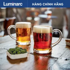 Bộ 6 cốc bia Luminarc Benidorm 450ml có quai - Thủy tinh cường lực dày dặn, chống bám bẩn, an toàn cho sức khỏe