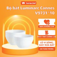 Bộ 10 Bát Thủy Tinh Luminarc Cannes 12cm An Toàn Lò Vi Sóng và Máy Rửa Bát - Thiết Kế Hiện Đại cho Bếp Nhà