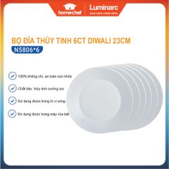 Bộ 6 Đĩa Thủy Tinh Luminarc Harena Sâu Lòng 23cm - An Toàn Lò Vi Sóng, Tiện Ích Cho Nhà Bếp, Hàng Chính Hãng
