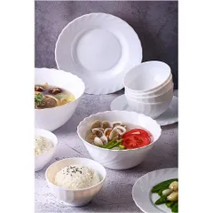 Bộ bát đĩa thủy tinh Luminarc Trianon 12 món cao cấp - Chịu nhiệt, dùng được lò vi sóng & máy rửa bát, thiết kế sang trọng cho bữa ăn gia đình