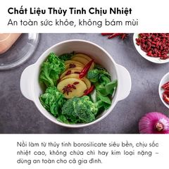 Nồi Thủy Tinh Luminarc Blooming C6310, Dung Tích 1.5L, Bền Chắc, Dùng Bếp Ga & Hồng Ngoại, Sản Xuất Tại Pháp