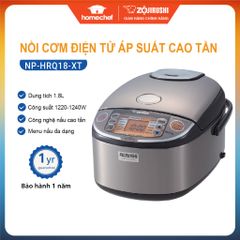 Nồi Cơm Điện Áp Suất Zojirushi NP-HRQ18-XT 1.8L - Công Nghệ Cao Tần Nhập Khẩu Nhật Bản, Bảo Hành 3 Năm, Dành Cho Gia Đình 4-6 Người