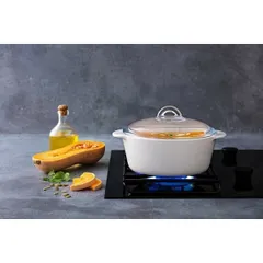 Nồi thủy tinh Luminarc Blooming C6315, dung tích 1L, dùng bếp ga, bếp hồng ngoại, sản xuất tại Pháp