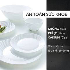 Bộ Bát Đĩa Thủy Tinh Luminarc Harena 12 Món - An Toàn Với Lò Vi Sóng, Bền Bỉ, Chống Xước - Quà Tặng Thực Dụng