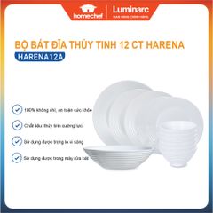 Bộ Bát Đĩa Thủy Tinh Luminarc Harena 12 Món - An Toàn Với Lò Vi Sóng, Bền Bỉ, Chống Xước - Quà Tặng Thực Dụng