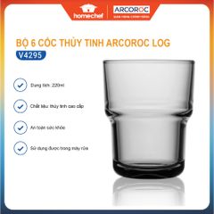 Bộ 6 Cốc Thủy Tinh Thấp Arcoroc Log T Grey 220ml - An Toàn Máy Rửa Bát, Thiết Kế Hiện Đại, Hàng Chính Hãng