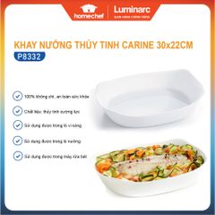 Khay Nướng Thủy Tinh Chịu Nhiệt Luminarc Cuisine Carine 30x22 cm - Dùng Trong Lò Nướng và Lò Vi Sóng, Hàng Chính Hãng