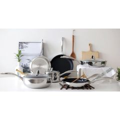 Chảo chống dính sâu lòng Scanpan HaptiQ 28cm có nắp - Dùng cho bếp từ, bảo hành 3 năm, chất lượng Đan Mạch, siêu bền, dễ vệ sinh