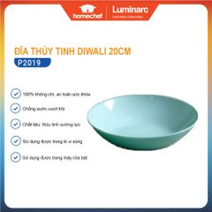 Đĩa thủy tinh sâu Luminarc Diwali màu xanh ngọc 20cm P2019 - An toàn, bền đẹp, thích hợp dùng trong lò vi sóng và máy rửa bát