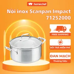 Nồi Inox 20cm Nắp Kính Scanpan Impact 304 - Thiết kế Sang Trọng, Dùng Bếp Từ, An Toàn Máy Rửa Bát, Chất Lượng Cao Cấp