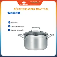 Nồi Inox 20cm Nắp Kính Scanpan Impact 304 - Thiết kế Sang Trọng, Dùng Bếp Từ, An Toàn Máy Rửa Bát, Chất Lượng Cao Cấp