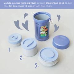 Hộp cơm giữ nhiệt 3 ngăn Zojirushi SL-NC09-AA 0.84L - Thép không gỉ, an toàn, tiện lợi cho văn phòng và dã ngoại, bảo hành 1 năm