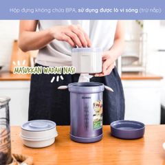 Hộp cơm giữ nhiệt 3 ngăn Zojirushi SL-NC09-AA 0.84L - Thép không gỉ, an toàn, tiện lợi cho văn phòng và dã ngoại, bảo hành 1 năm