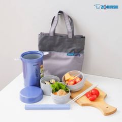 Hộp cơm giữ nhiệt 3 ngăn Zojirushi SL-NC09-AA 0.84L - Thép không gỉ, an toàn, tiện lợi cho văn phòng và dã ngoại, bảo hành 1 năm